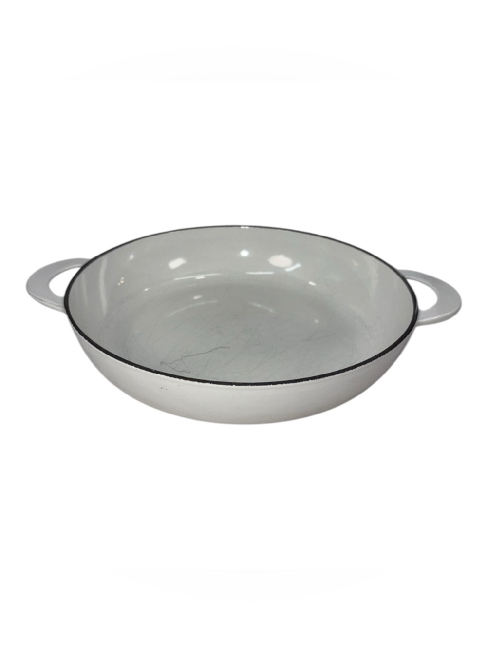 Le Creuset 26 cm Enameled Cast Iron 2.25 Quart Braiser Fry Pan White 10.5"